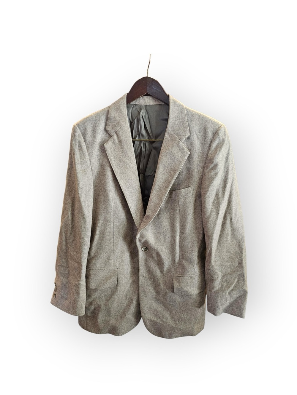 Vintage 38R Just For Men Shop Gray Wool Sport Coat Blazer 100% Pure Wool